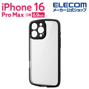 GR iPhone 16 ProMax p TOUGH SLIM LITE nCubhP[X t[J[ Ɍ iPhone16 ProMax nCubh P[X Jo[ wʃNA ubN ELECOM PM-A24DTSLFCKBK