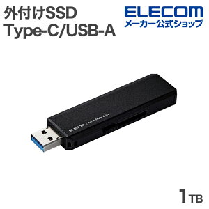 GR OtSSD USB Type-C USB-A RlN^[ Ή Ot |[^u SSD 1TB USB3.2(Gen2)Ή XCh Type-CType-AΉ ubN ELECOM ESD-EAWA1000GBK