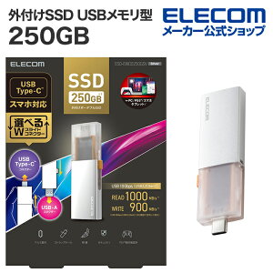yP10{Gg[K{`11}fzGR OtSSD 250GB Ot |[^u SSD Type-CType-AΉ USB3.2(Gen2)Ή XCh USB ^ 250GB Vo[ ELECOM ESD-EWC0250GSV