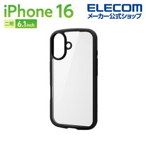 GR iPhone16 p TOUGH SLIM LITE nCubhP[X t[J[ wʃKX 2 6.1 X}z nCubh P[X Jo[ ubN ELECOM PM-A24ATSLFCGBK
