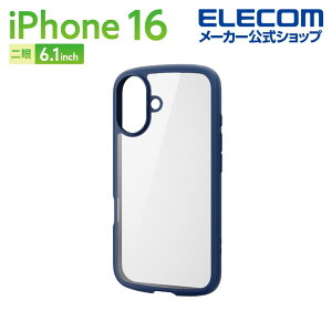 �G���R�� iPhone16 �p TOUGH SLIM LITE �n�C�u���b�h�P�[�X �t���[���J���[ 2�� 6.1 �X�}�z �n�C�u���b�h �P�[�X �J�o�[ �l�C�r�[ ELECOM PM-A24ATSLFCNV