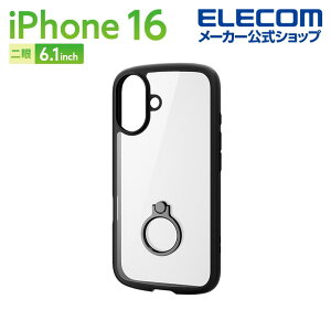 �G���R�� iPhone16 �p TOUGH SLIM LITE �n�C�u���b�h�P�[�X �t���[���J���[ �����O�t 2�� 6.1 �X�}�z �n�C�u���b�h �P�[�X �J�o�[ �u���b�N ELECOM PM-A24ATSLFCRBK