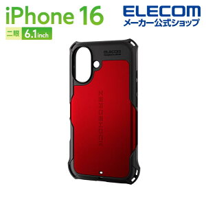 �G���R�� iPhone16 �p ZEROSHOCK �P�[�X 2�� 6.1 �X�}�z �n�C�u���b�h �P�[�X �J�o�[ ���b�h ELECOM PM-A24AZERORD