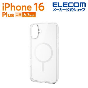 GR iPhone16 Plus p nCubhP[X MAGKEEP 2 6.7 X}z nCubh P[X Jo[ zCg ELECOM PM-A24BMAG02WH