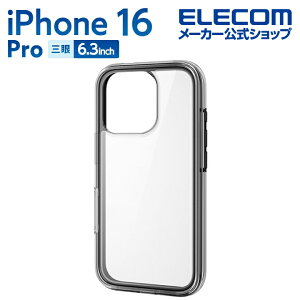 GR iPhone 16 Pro p MUBRAIN nCubhP[X SGAobO iPhone16 Pro nCubh P[X Jo[ ubN×NA ELECOM PM-A24CHVAIR2BK