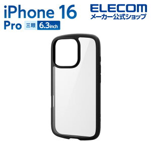 GR iPhone16 Pro p TOUGH SLIM LITE nCubhP[X t[J[ 3 6.3 X}z nCubh P[X Jo[ ubN ELECOM PM-A24CTSLFCBK