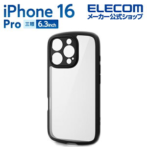 GR iPhone 16 Pro p TOUGH SLIM LITE nCubhP[X t[J[ Ɍ iPhone16 Pro nCubh P[X Jo[ wʃNA ubN ELECOM PM-A24CTSLFCKBK