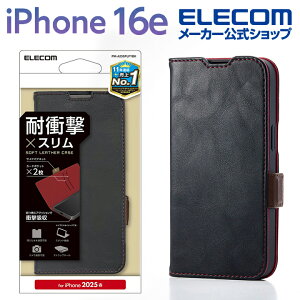 GR iPhone 16e p \tgU[P[X Εt ϏՌ Xeb` iPhone16e \tgU[ P[X Jo[ 蒠^ Xeb` ubN ELECOM PM-A25SPLFYBK