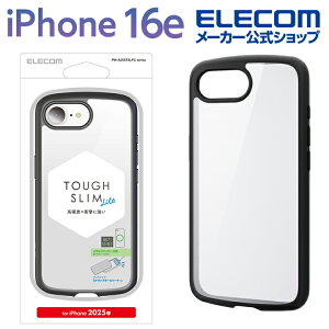 GR iPhone 16e p TOUGH SLIM LITE P[X t[J[ ^XebJ[t iPhone16e nCubh P[X Jo[ ^tXCg wʃNA XgbvV[gt ubN ELECOM PM-A25STSLF