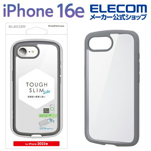 GR iPhone 16e p TOUGH SLIM LITE P[X t[J[ ^XebJ[t iPhone16e nCubh P[X Jo[ ^tXCg wʃNA XgbvV[gt O[ ELECOM PM-A25STSLFCGY