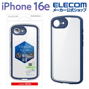 GR iPhone 16e p TOUGH SLIM LITE P[X t[J[ Ɍ ^XebJ[t iPhone16e nCubh P[X Jo[ ^tXCg wʃNA lCr[ ELECOM PM-A25STSLFCKNV