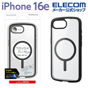 GR iPhone 16e p TOUGH SLIM LITE P[X t[J[ MAGKEEP iPhone16e nCubh P[X Jo[ ^tXCg ubN ELECOM PM-A25STSLFCMBK