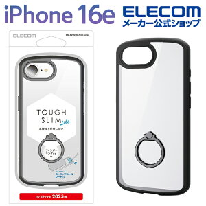GR iPhone 16e p TOUGH SLIM LITE P[X t[J[ Ot iPhone16e nCubh P[X Jo[ ^tXCg wʃNA ubN ELECOM PM-A25STSLFCRBK