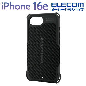 �G���R�� iPhone 16e �p ZEROSHOCK �P�[�X �O���b�v iPhone16e �[���V���b�N �P�[�X �J�o�[ TPU �u���b�N ELECOM PMWA25SZEROGBK