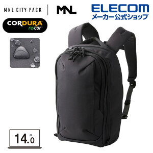 �G���R�� �o�b�N�p�b�N 14inch 14L MNL CITY PACK LITE CORDURA re/cor �R�[�f���� ���R���[ �������H �u���b�N ELECOM BM-MNLBP04BK