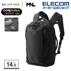 �G���R�� �o�b�N�p�b�N 14inch 14L MNL CITY PACK LITE CORDURA Ballistic �R�[�f���� �o���X�e�B�b�N �������H �u���b�N ELECOM BM-MNLBP05BK