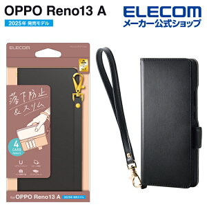 GR OPPO Reno 13A p \tgU[P[X Εt ϏՌ nhXgbvt OPPOReno13A \tg U[ P[X Jo[ ubN ELECOM PM-O251PLFY4BK