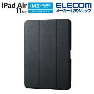 �G���R�� iPadAir 11�C���` (M3 M2) �p �t���b�v�P�[�X �Ռ��z�� Pencil���[ �X���[�v�Ή� �t���b�v �P�[�X �J�o�[ �u���b�N ELECOM TB-A25MSABK