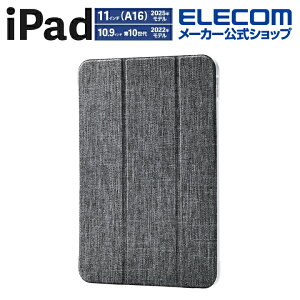 GR iPad 11C` (A16) p tbvP[X ^y t@ubN wʃNA iPad11C`(A16) / 10.9C`(10) tbvP[X P[X Jo[ O[ ELECOM TB-A25RWVCGY