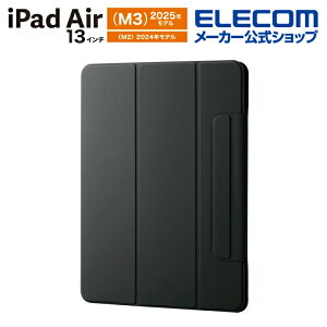 �G���R�� iPadAir 13�C���` (M2) �p �t���b�v�P�[�X �����^ �}�O�l�b�g���E �X���[�v�Ή� �t���b�v �P�[�X �J�o�[ �u���b�N ELECOM TB-A25XWVPF2BK