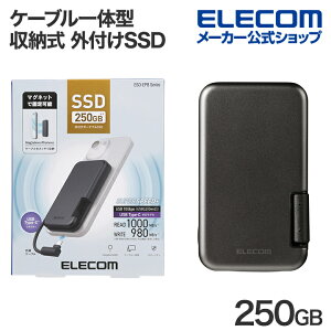 GR Ot SSD iPhone P[ǔ^ [ OtSSD 250GB }Olbgt |[^u USB3.2(Gen2) Type-C P[ǔ^ ubN ELECOM ESD-EPB0250GBK