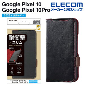 �G���R�� Google Pixel 10 / 10 Pro �p �蒠�^�P�[�X ���Εt �ϏՌ� �X�e�b�` GooglePixel 10 / 10 Pro �\�t�g���U�[ �J�o�[ �P�[�X �u���b�N ELECOM PM-P252PLFYBK