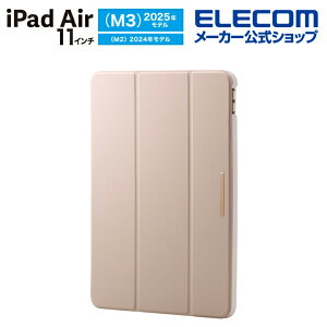 �G���R�� iPadAir 11inch M3/M2 �p �t���b�v�P�[�X ���^�y�� CHIC STYLE �X���[�v�Ή� �P�[�X �J�o�[ �w�ʃN���A �O���[�W�� ELECOM TB-A25MWVJM3GB