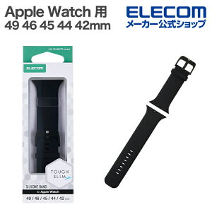 �G���R�� Apple Watch �p �V���R���o���h TOUGH SLIM 49 45 44 42mm �o���h �V���R�� TOUGH SLIM �u���b�N ELECOM AW-25ABDTSBK