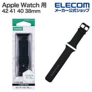 �G���R�� Apple Watch �p �V���R���o���h TOUGH SLIM 41 40 38mm �o���h �V���R�� TOUGH SLIM �u���b�N ELECOM AW-25BBDTSBK