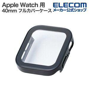 �G���R�� Apple Watch 40mm �p �t���J�o�[�P�[�X �v���~�A���K���X ������ �h�� �t���J�o�[�P�[�X �v���~�A���K���X ������ �h�� �u���b�N ELECOM AW-25EFCGEBK