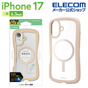 GR iPhone 17 p Grippy nCubhP[X t[J[ MAGKEEP iPhone17 P[X Jo[ x[W ELECOM PM-A25AGRPFMBE