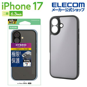 �G���R�� iPhone 17 �p �n�C�u���b�h�P�[�X �Ɍ�Plus ���^���X�e�b�J�[�t iPhone17 �n�C�u���b�h �P�[�X �J�o�[ �u���b�N ELECOM PM-A25AHVCKKPBK