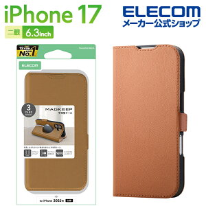 GR iPhone 17 p 蒠^P[X ^ Εt MAGKEEP iPhone17 蒠^ P[X Jo[ L ELECOM PM-A25APLFMGCA