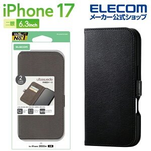 GR iPhone 17 p 蒠^P[X Εt EgXG[h iPhone17 蒠^ P[X Jo[ ubN ELECOM PM-A25APLFUSBK
