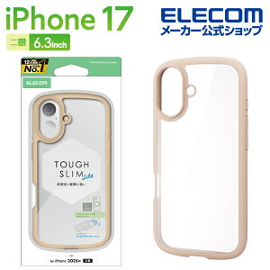 GR iPhone 17 p TOUGH SLIM LITE P[X t[J[ ^XebJ[t iPhone17 P[X Jo[ x[W ELECOM PM-A25ATSLFCBE