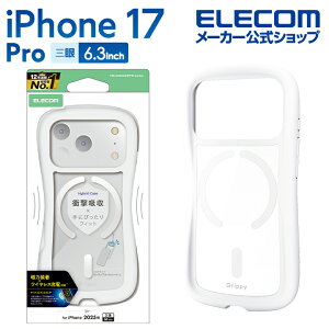 GR iPhone 17 Pro p Grippy nCubhP[X t[J[ MAGKEEP iPhone17 Pro nCubh P[X Jo[ zCg ELECOM PM-A25CGRPFMWH
