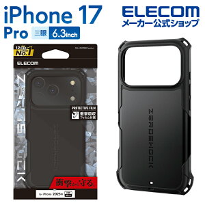 �G���R�� iPhone 17 Pro �p ZEROSHOCK �P�[�X iPhone17 Pro �P�[�X �J�o�[ �u���b�N ELECOM PM-A25CZEROBK