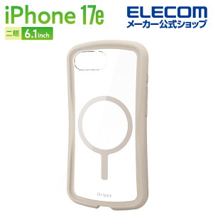 �G���R�� iPhone 17e �p Grippy �n�C�u���b�h�P�[�X �t���[���J���[ MAGKEEP iPhone 17e �P�[�X �J�o�[ �x�[�W�� ELECOM PM-A26SGRPFMBE
