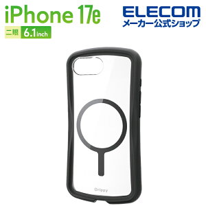 �G���R�� iPhone 17e �p Grippy �n�C�u���b�h�P�[�X �t���[���J���[ MAGKEEP iPhone 17e �P�[�X �J�o�[ �u���b�N ELECOM PM-A26SGRPFMBK