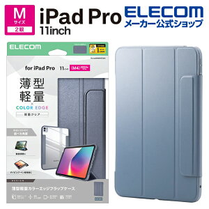 �G���R�� iPad Pro 11inch M4 �p �t���b�v�P�[�X ���^�y�� �J���[�G�b�W �w�ʃN���A �t���b�v �P�[�X �J�o�[ �u���[�O���[ ELECOM TB-A25PMWVFCBG