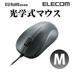 �G���R�� USB�L���}�E�X ���w�� 3�{�^�� �L�� �}�E�X M�T�C�Y �u���b�N Windows11 �Ή� ELECOM M-K6URBK/RS