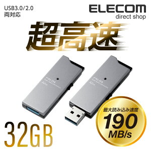 GR USB3.0 FALDA XCh^Cv USB USB  USB[ tbV[ 32GB ő190MB/s ubN Windows11 Ή ELECOM MF-DAU3032GBK