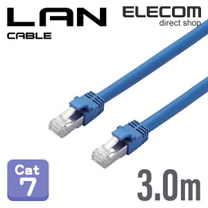 �G���R�� Cat7���� LAN�P�[�u�� �����P�[�u�� �C���^�[�l�b�g�P�[�u�� �P�[�u�� �X�^���_�[�h 3m �u���[ ELECOM LD-TWS/BU3