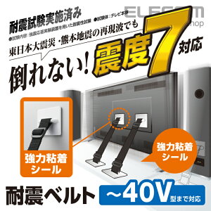 エレコム 耐震ベルト 粘着シールタイプ 〜40V型テレビ用 2本入 ELECOM TS-001N2