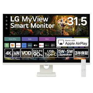 LG X}[gj^[ 32SR73U-W/LG MyView Smart Monitor / 31.5C` 4K / VA/webOS 23 /