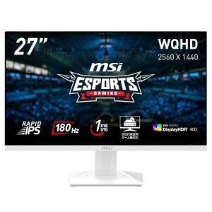 MSI Q[~Oj^[ MAG 274QRFW 27C`/WQHD/RAPID IPS/180Hz/1ms(GTG)/AMD FreeSync/DisplayHDR 400/AI