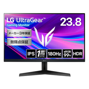 LG �Q�[�~���O���j�^�[ UltraGear 24GS60F-B 23.8�C���`/PC�Q�[���A�ƒ�p�Q�[��/�t��HD(1920×1080) /�A���`�O���A/180Hz/