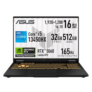 �y30���ۏ�/�V�i/���[�zASUS �Q�[�~���O�m�[�gPC TUF Gaming F16 FX608JM 16�C���` RTX 5060 �C���e�� Core i5 13450HX ������ 32GB