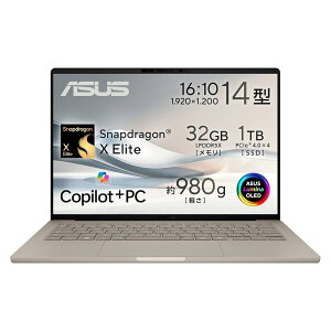 �y30���ۏ�/�V�i/���[�zASUS �m�[�g�p�\�R�� Zenbook SORA UX3407RA 14�C���` Qualcomm Snapdragon X Elite X1E-78-100 ������32GB SSD 1TB Windows 11