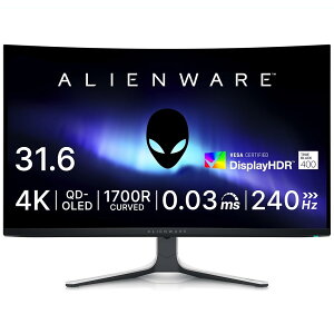 Dell AW3225QF 32�C���` �Ȗ� �L�@EL Alienware �Q�[�~���O���j�^�[(3�N�Ԗ��P�_�����ۏ�/4K/QD-OLED/1700R�Ȗ�/DP1.4×1